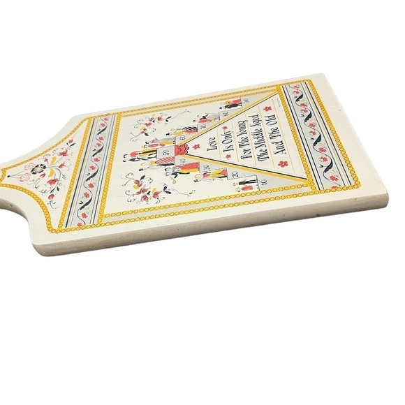 Vintage Berggren Trayner Wooden Decorative Danish Cutting Board on Love - Picture 8 of 14